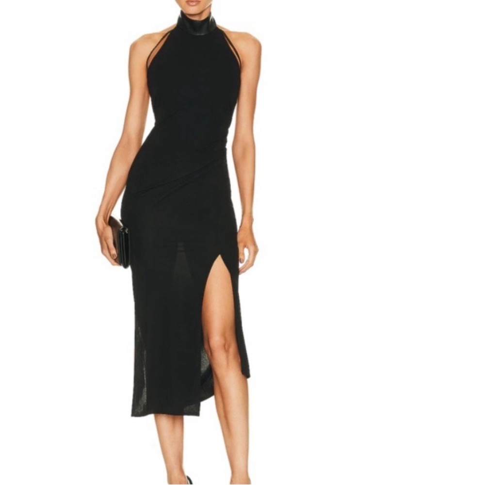 Helmut Lang Black Mock Neck Dress